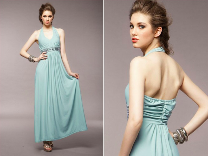 BM70890 Elegant Evening Dress Light Blue