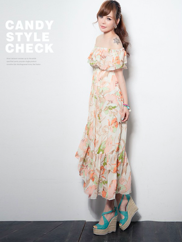 BM70892 Lovely Chiffon Dress Almond
