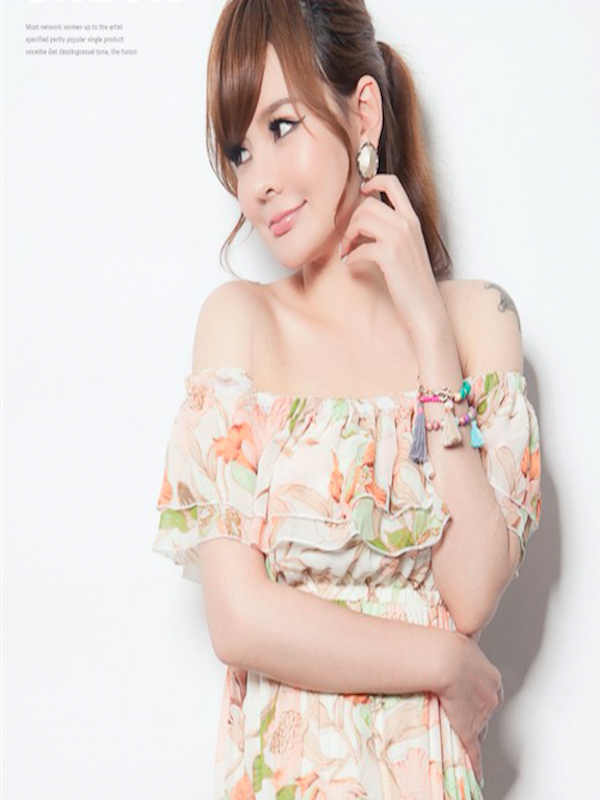 BM70892 Lovely Chiffon Dress Almond