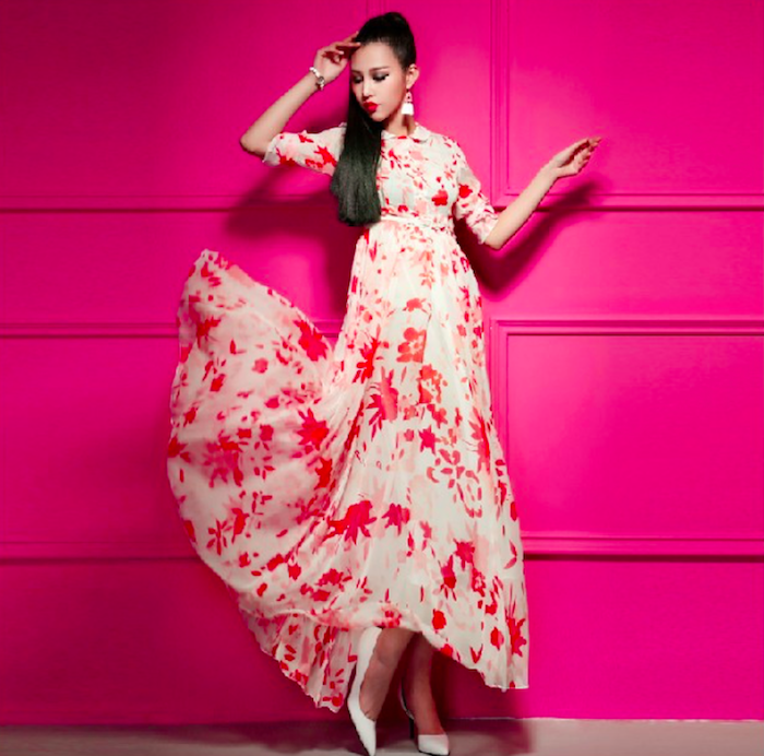 BM70918 Elegant Chiffon Dress As Picture