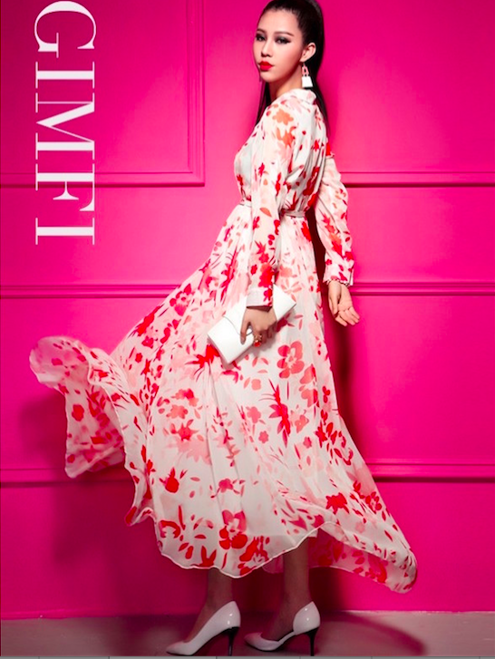 BM70918 Elegant Chiffon Dress As Picture