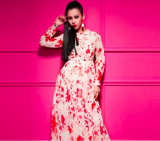 BM70918 Elegant Chiffon Dress As Picture