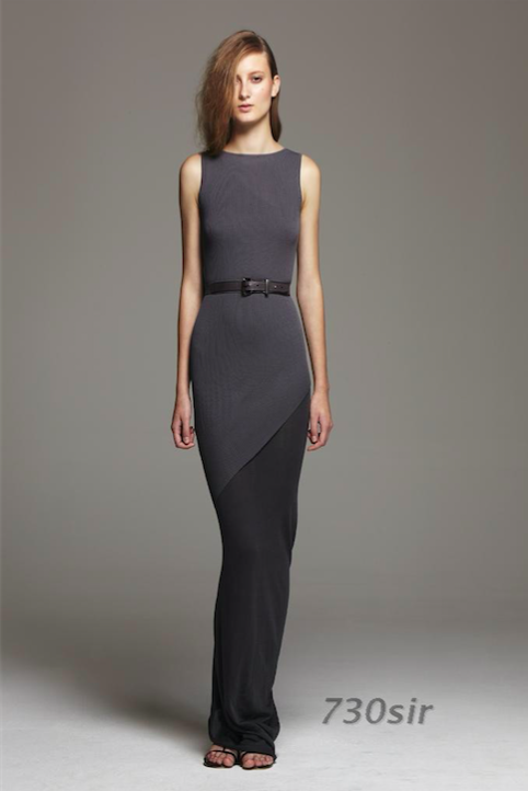BM70919 Fashion Sleeveless Dress Grey