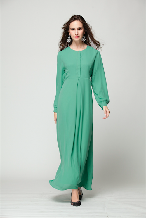 BM70920 Charming Chiffon Jubah Green