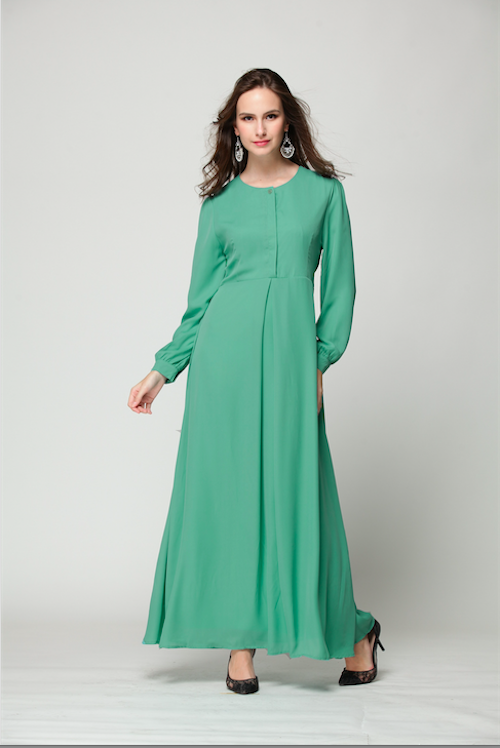 BM70920 Charming Chiffon Jubah Green