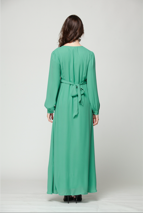 BM70920 Charming Chiffon Jubah Green