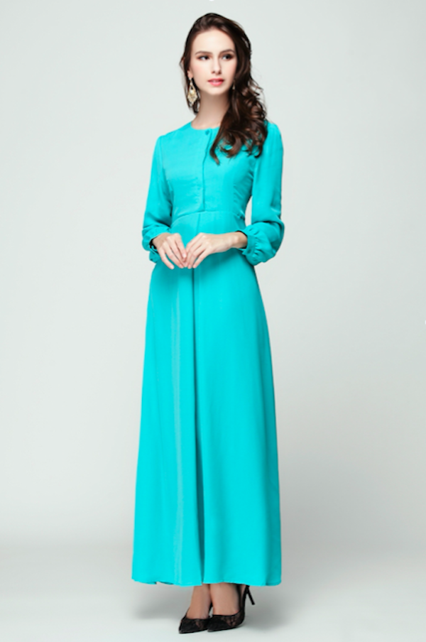 BM70920 Charming Chiffon Jubah Turquoise