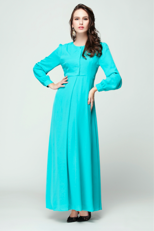 BM70920 Charming Chiffon Jubah Turquoise