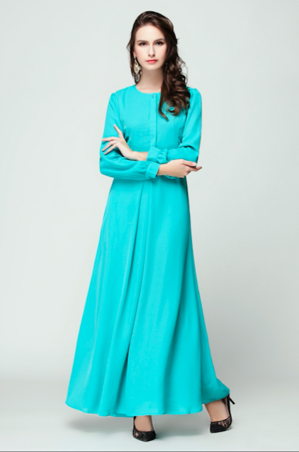 BM70920 Charming Chiffon Jubah Turquoise