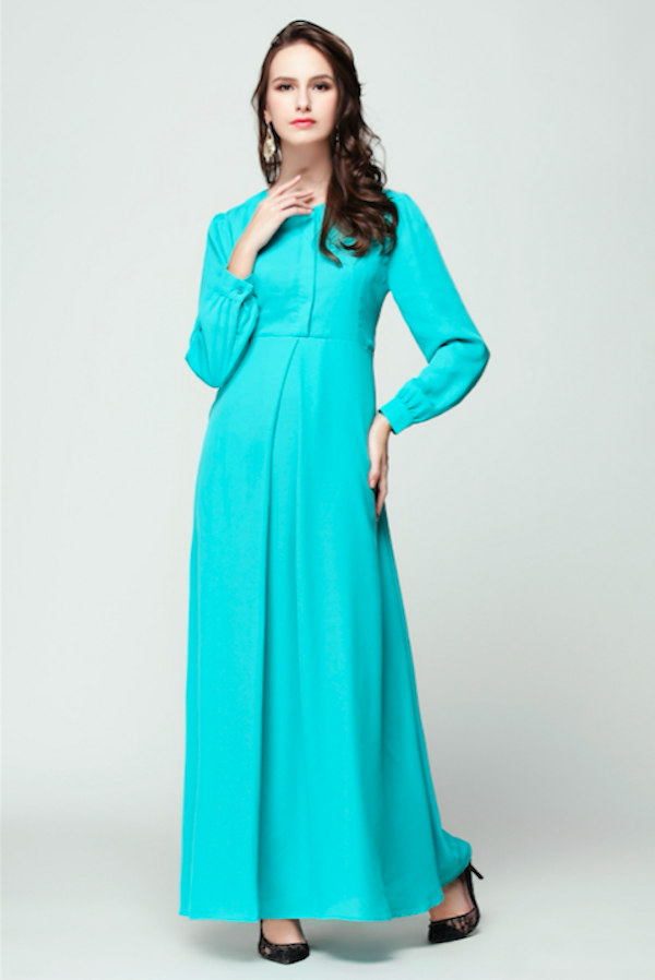 BM70920 Charming Chiffon Jubah Turquoise