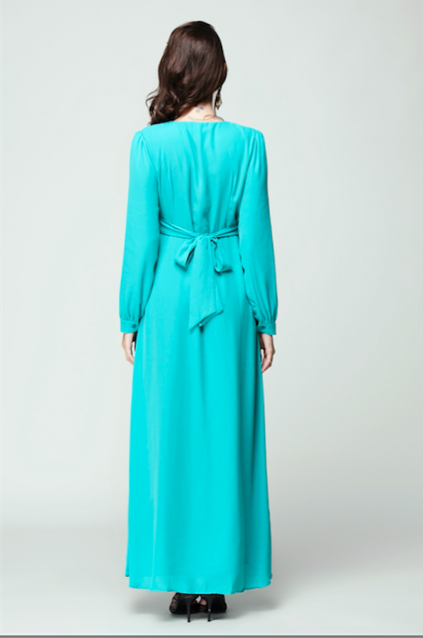 BM70920 Charming Chiffon Jubah Turquoise