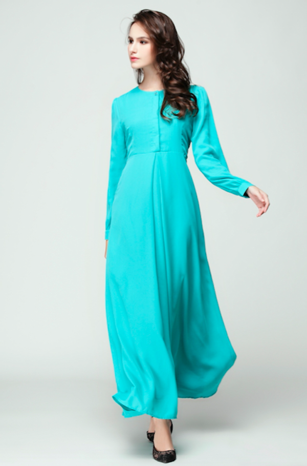 BM70920 Charming Chiffon Jubah Turquoise