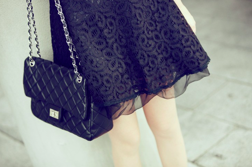 BM70937 Sweet Lace Dress Black