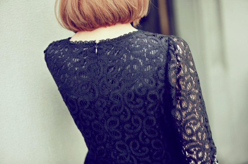 BM70937 Sweet Lace Dress Black