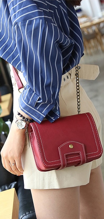 KW80289 Trendy Fashion Bag Wine Red