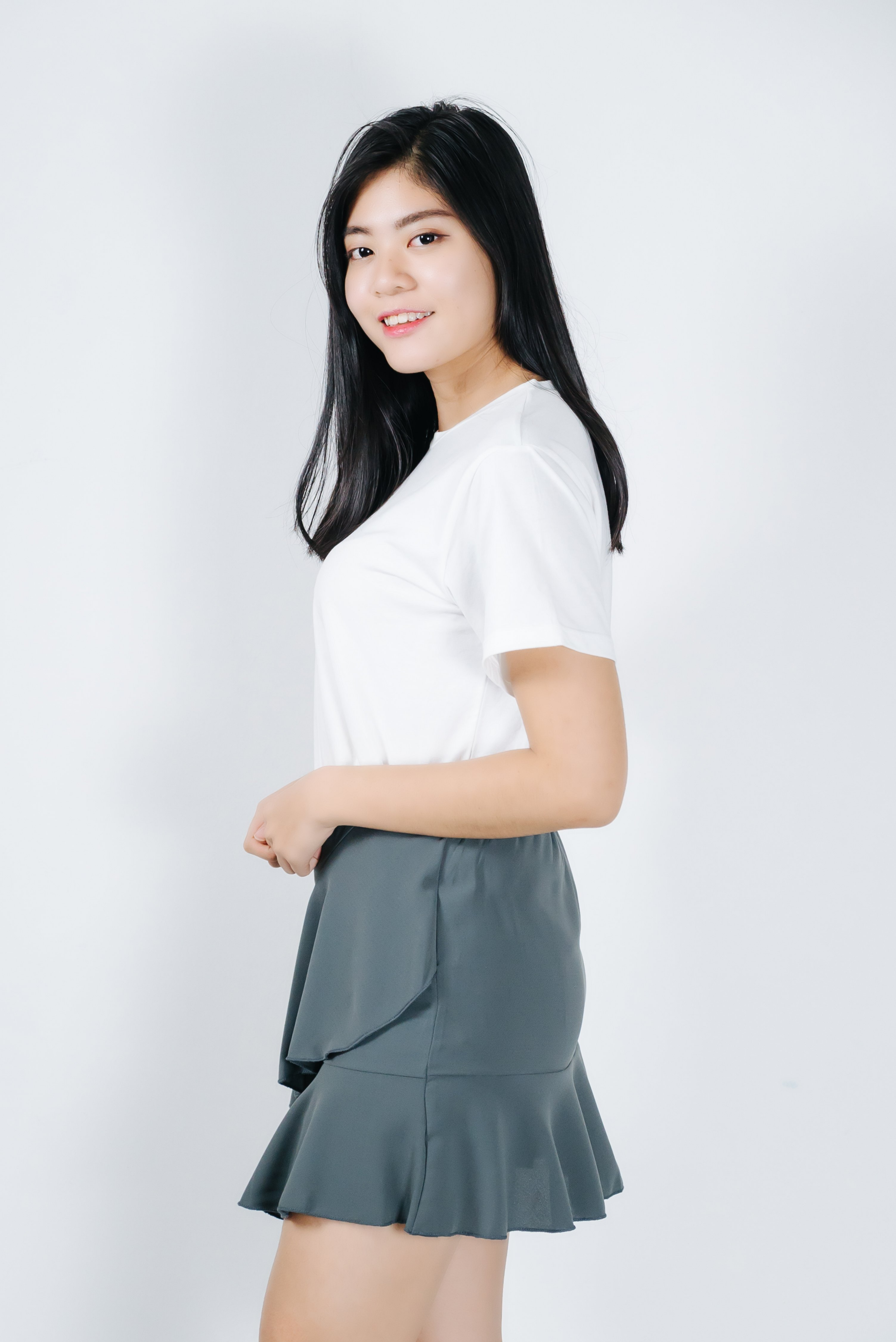 JULY010 Frill A Line Mini SKirt