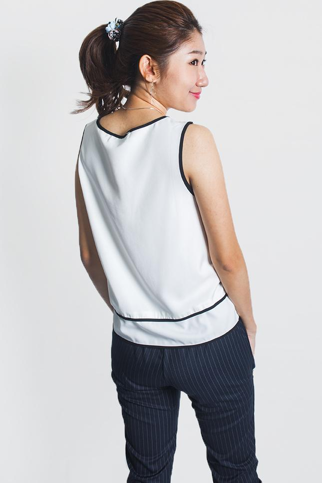 JULY011 Belinda White Top Blouse