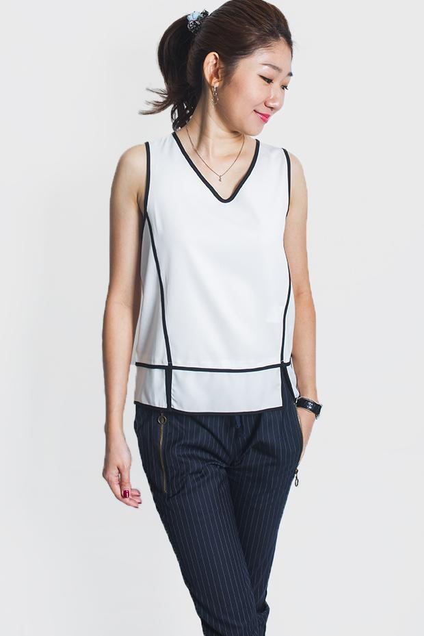 JULY011 Belinda White Top Blouse