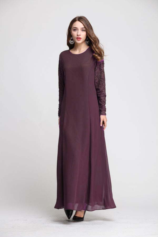 BM70907 Trendy Jubah Purple Maroon