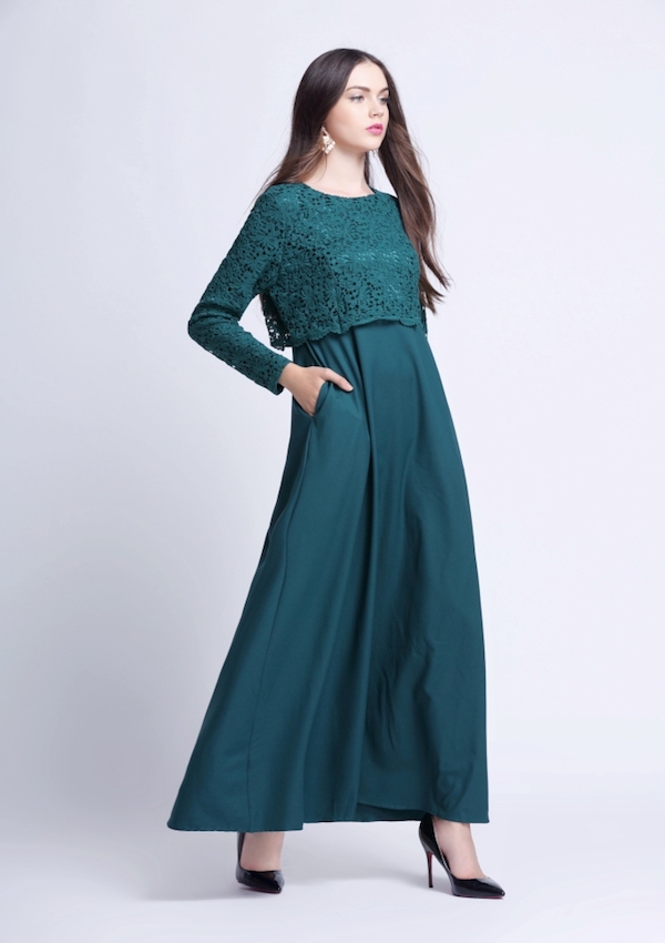 BM70916 Stylish Jubah Dark Green 