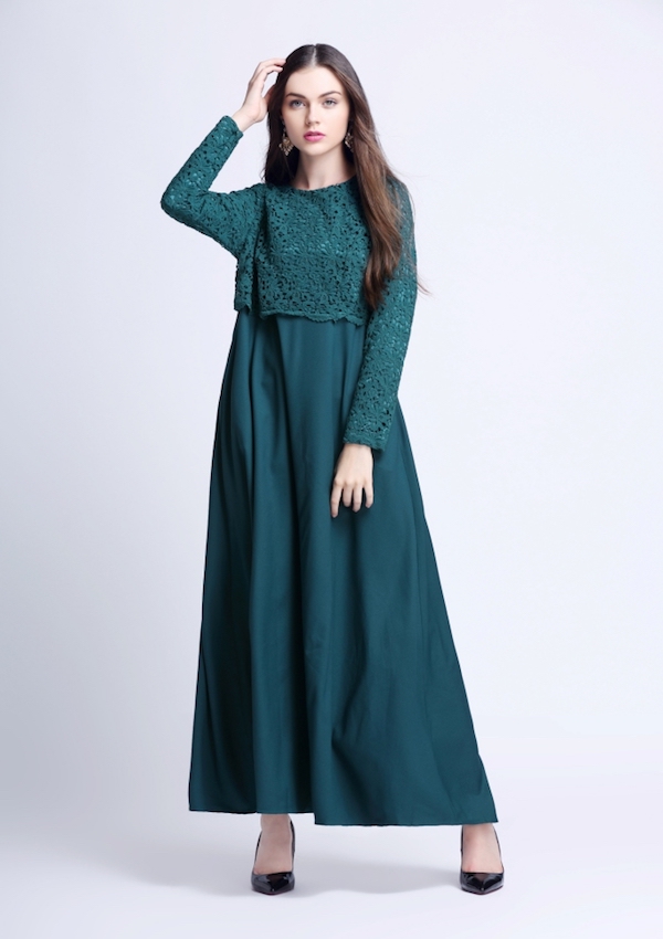 BM70916 Stylish Jubah Dark Green 