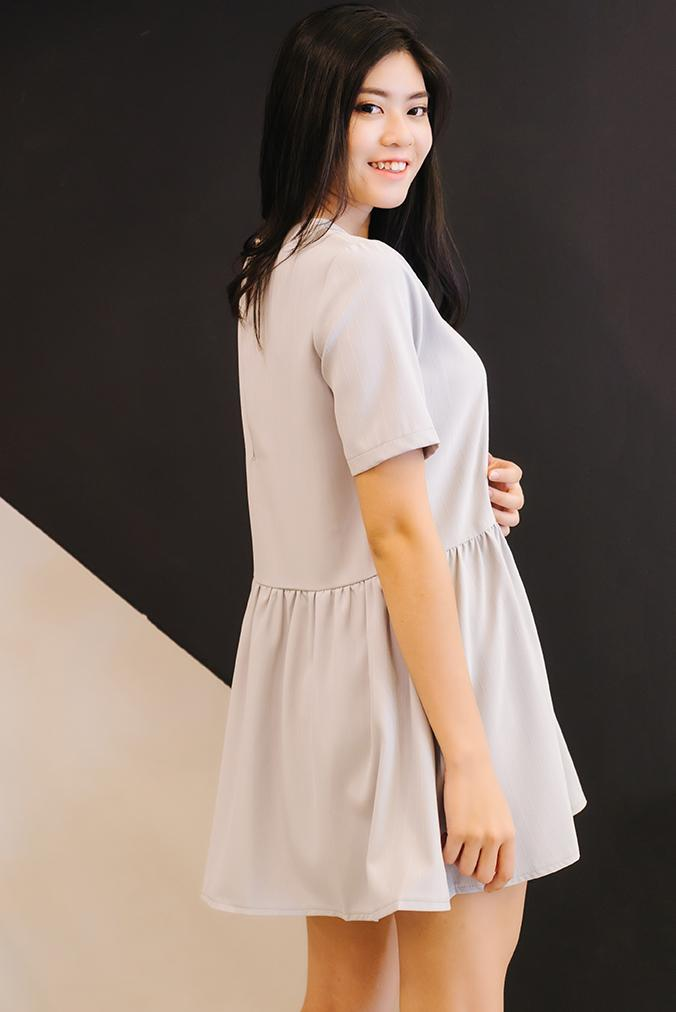 JULY006 Grey Dress Short Sleeve