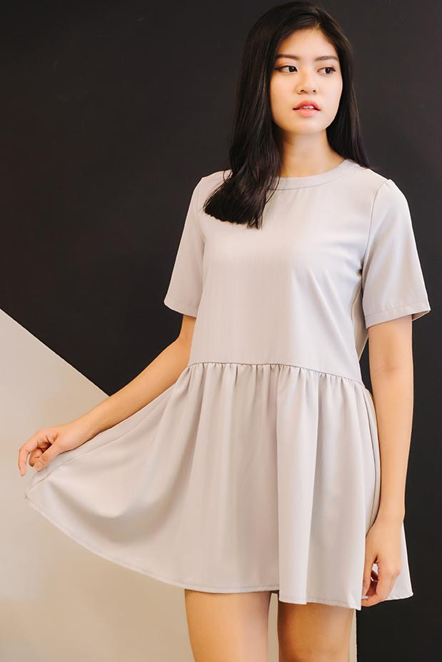 JULY006 Grey Dress Short Sleeve