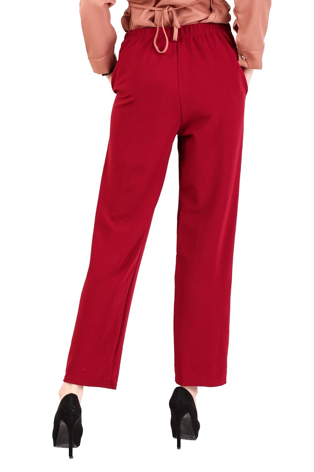 QA-394 Women Straight Cut Pant Red