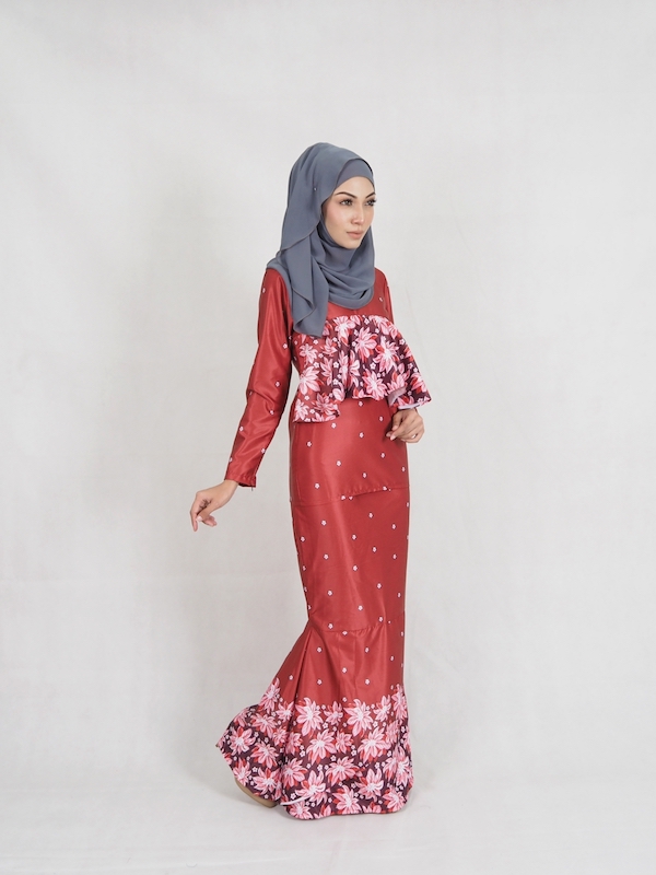 SW4939 Trendy Baju Kurung Maroon