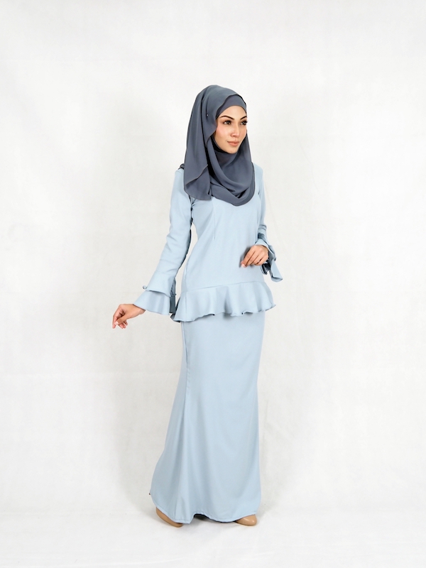 SW4949 Baju Kurung (Plus Size) Blue