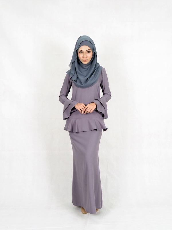 SW4949 Baju Kurung (Plus Size) Grey