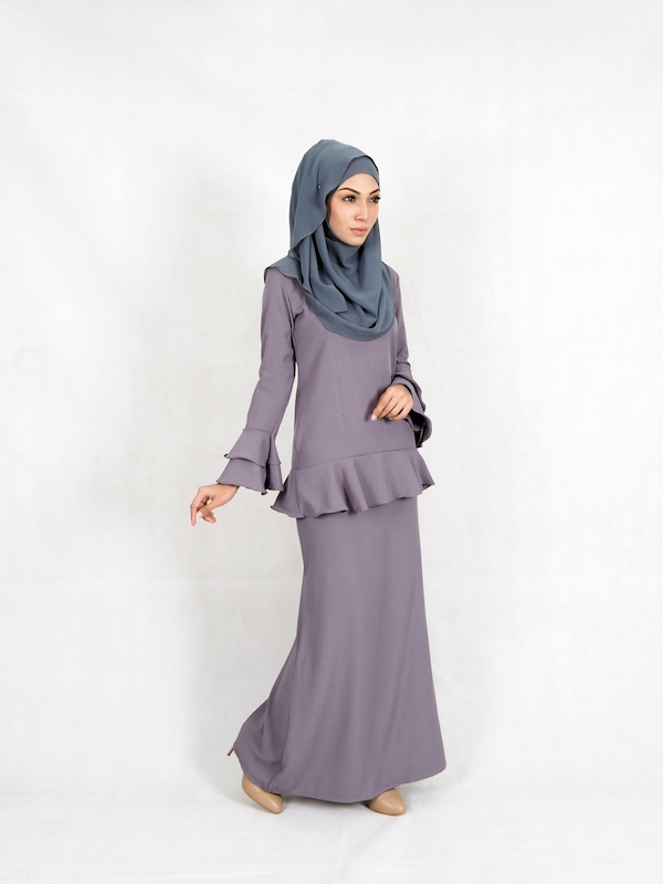 SW4949 Baju Kurung (Plus Size) Grey