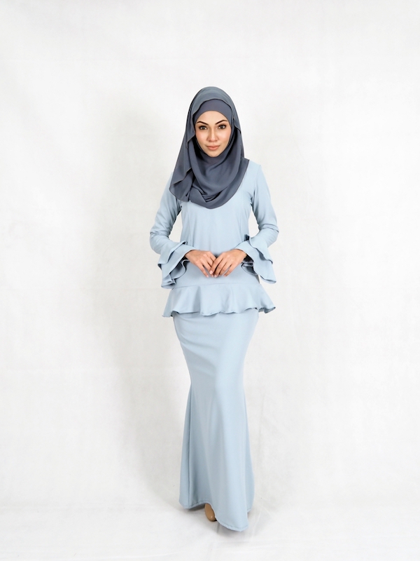 SW4950 Baju Kurung (Plus Size) Blue