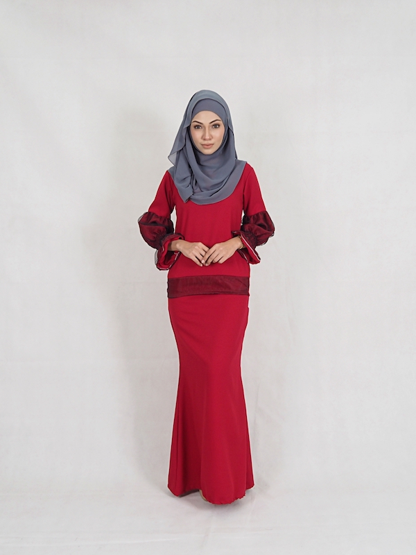 SW4958 Baju Kurung (Plus Size) Maroon