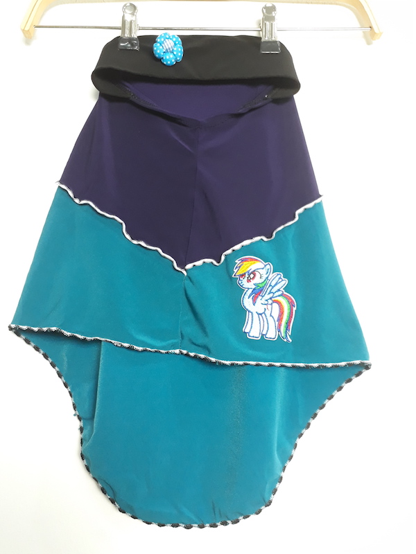 ZC-003 Pony Baby Hijab Green+Purple