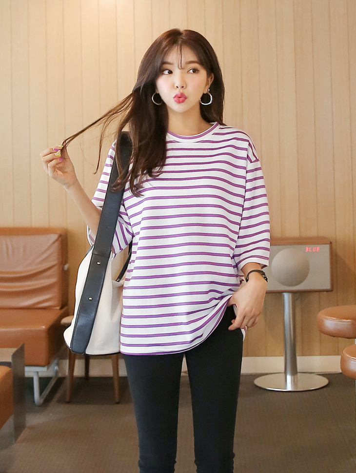 KB10090 Charming Stripe Top Purple