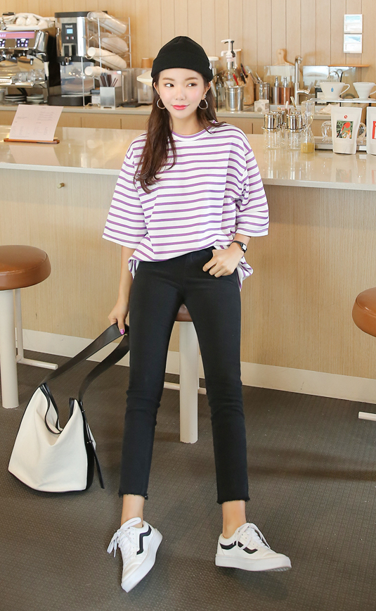 KB10090 Charming Stripe Top Purple