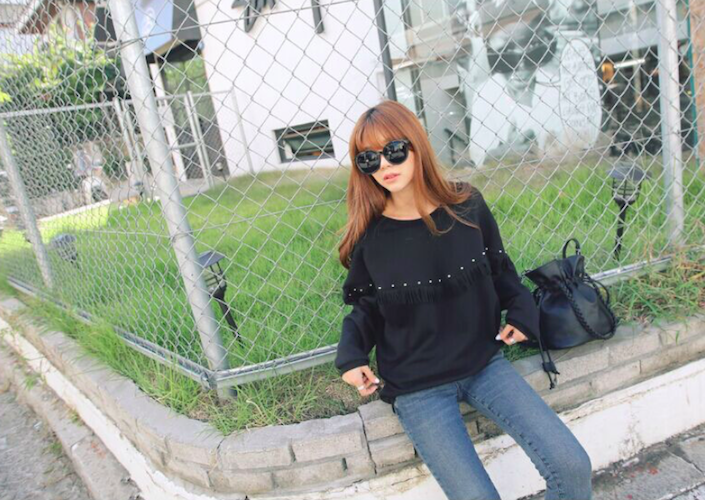BM70948 Fashion Loose Top Black