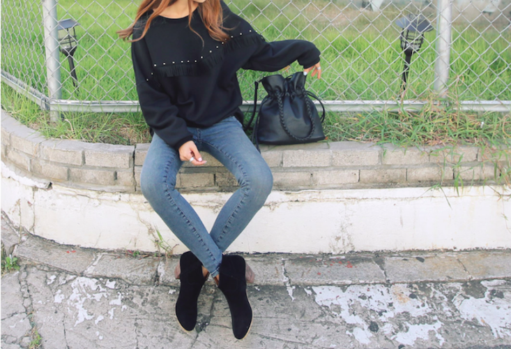 BM70948 Fashion Loose Top Black