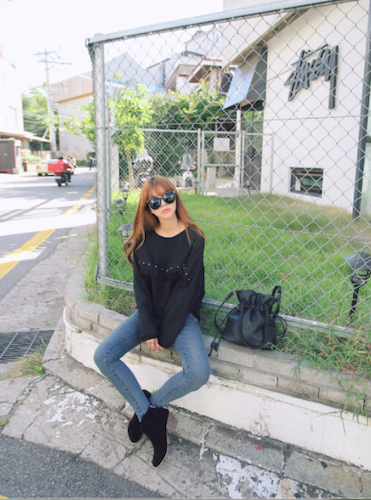 BM70948 Fashion Loose Top Black