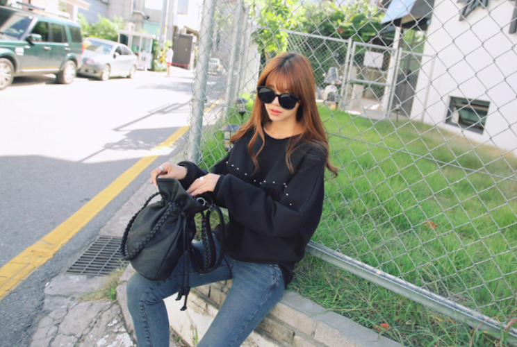 BM70948 Fashion Loose Top Black