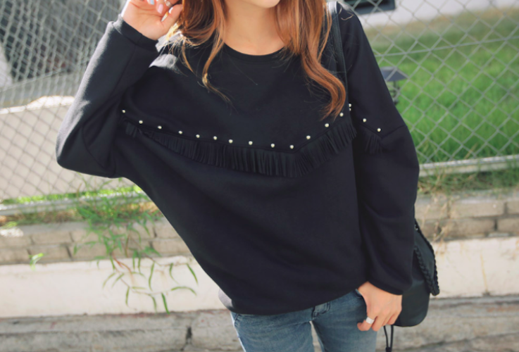 BM70948 Fashion Loose Top Black