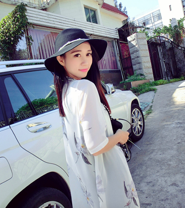 BM70951 Elegant Chiffon Cardigan White