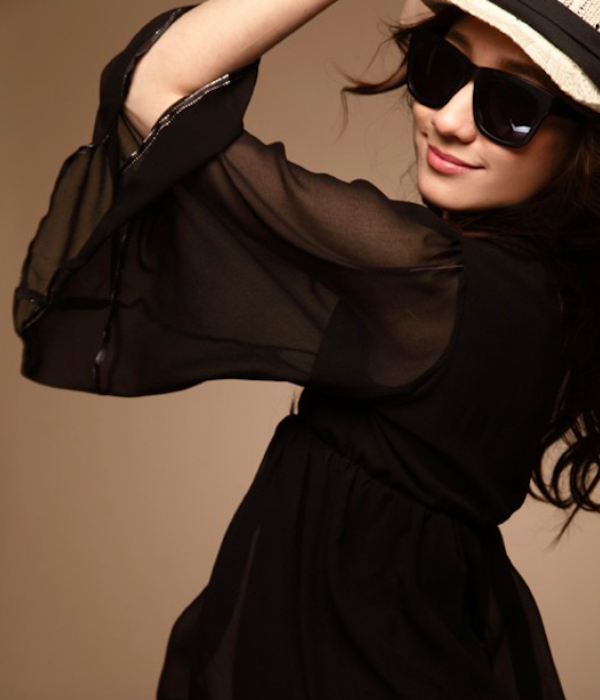 BM70962 Lovely Chiffon Top Black