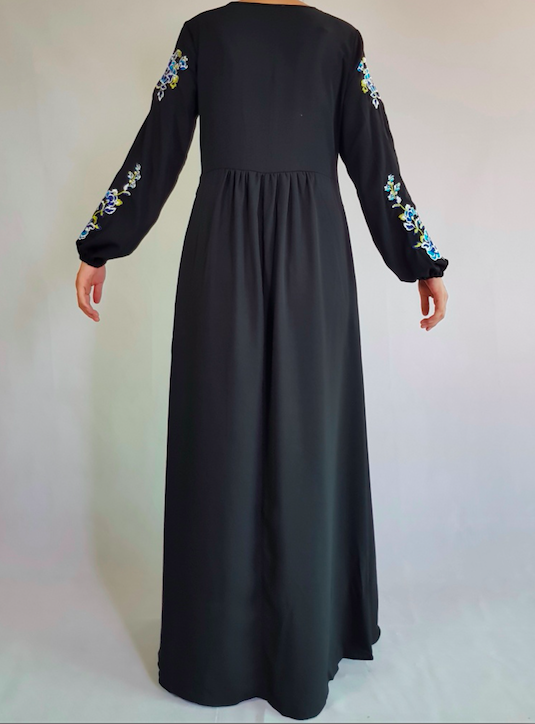BM70964 Embroidered Jubah Black