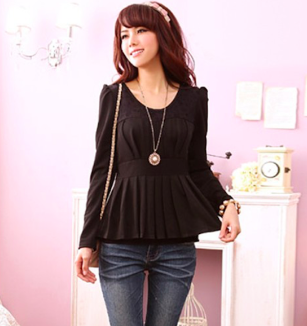 BM70967 Korea Fashion Top Black