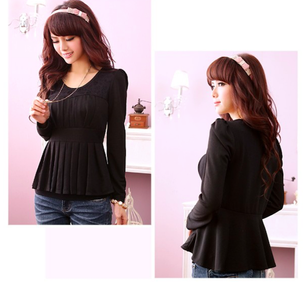 BM70967 Korea Fashion Top Black