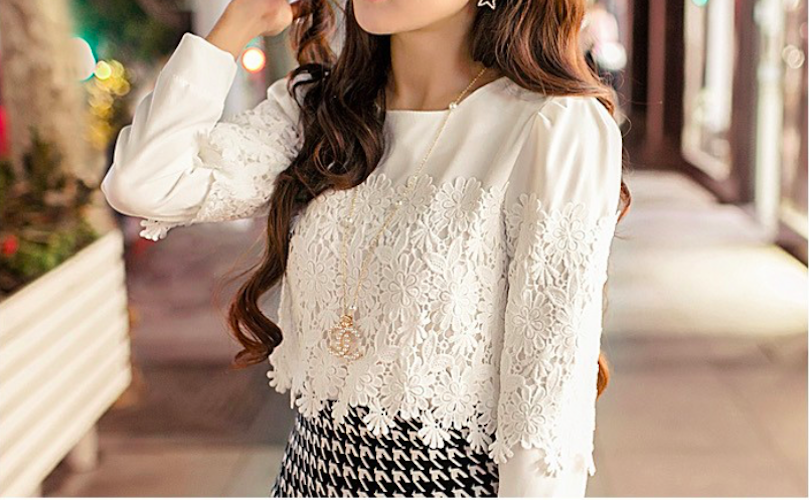BM70969 Sweet Lace Top White
