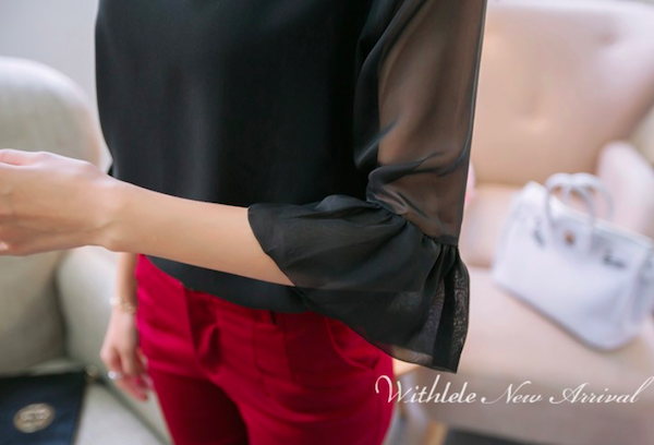 BM70970 Fashion Chiffon Top Black