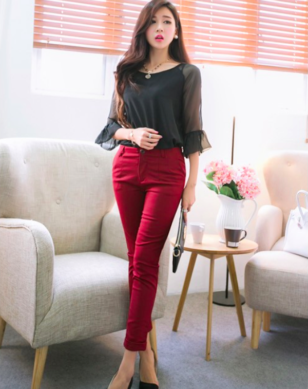 BM70970 Fashion Chiffon Top Black